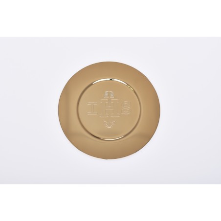 Patena IHS dorata  Ø cm. 15,5