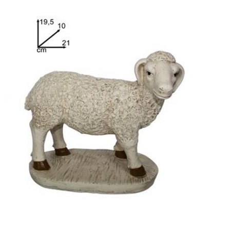Pecora in piedi in resina cm. 19,5 con base