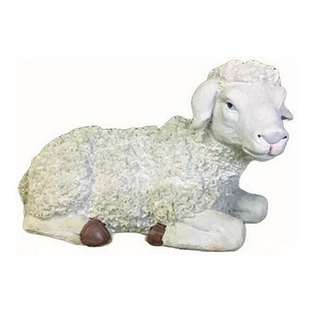 Pecora seduta in resina