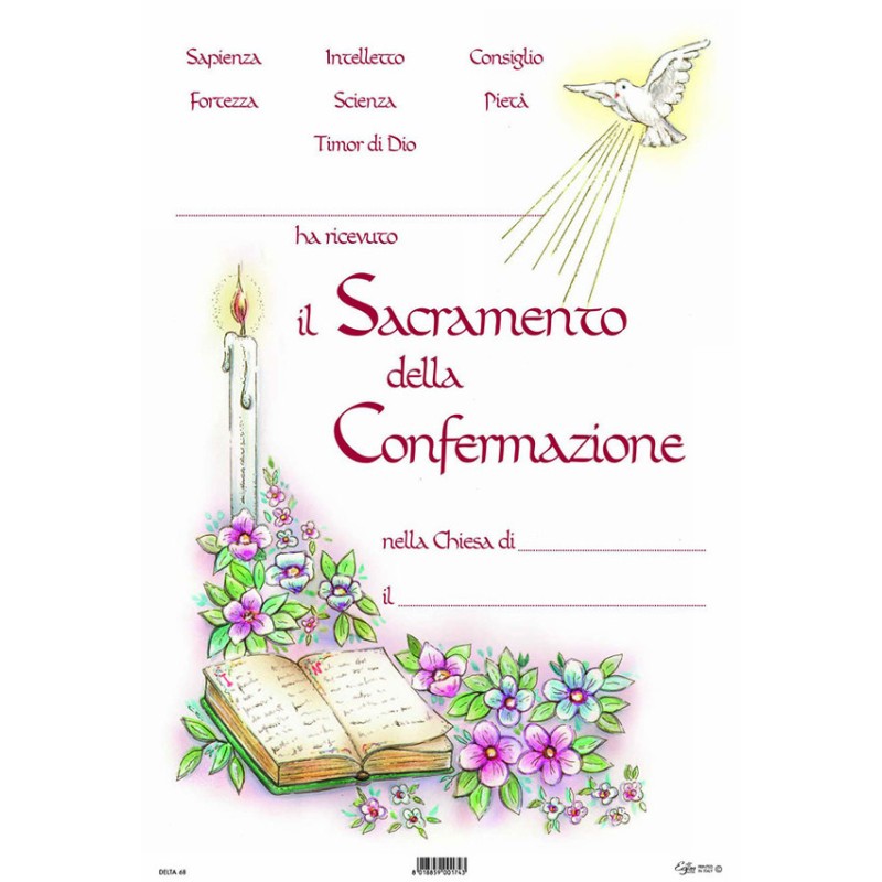 Pergamena Confermazione con oro