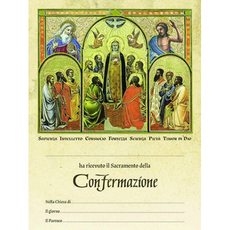 Pergamena Confermazione con oro