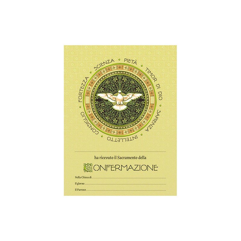 Pergamena Confermazione con oro
