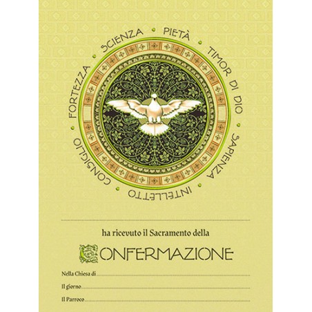 Pergamena Confermazione con oro