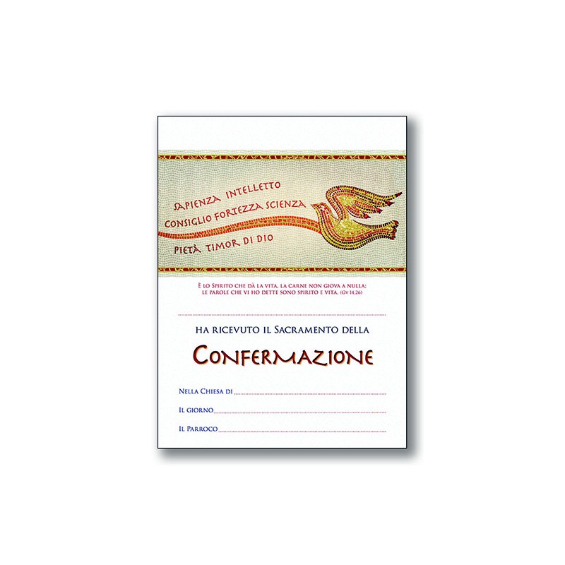 Pergamena Confermazione con oro