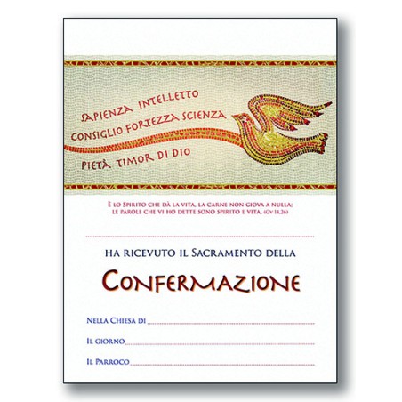 Pergamena Confermazione con oro