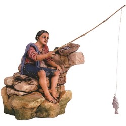 Pescatore in movimento cm. 25