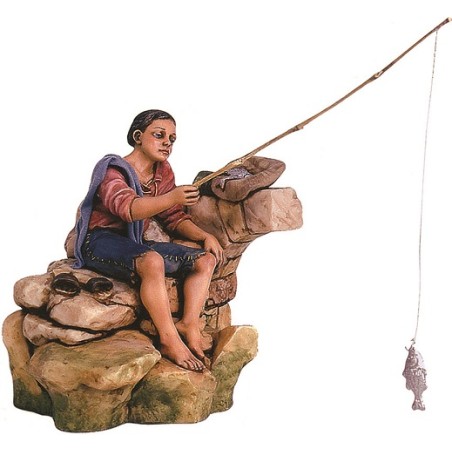 Pescatore in movimento cm. 25