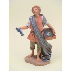 Pescivendolo con rete cm. 19