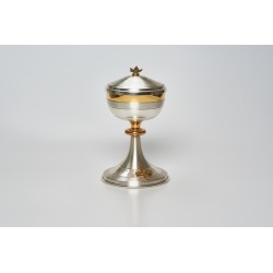 Pisside martellata argento cm. 23