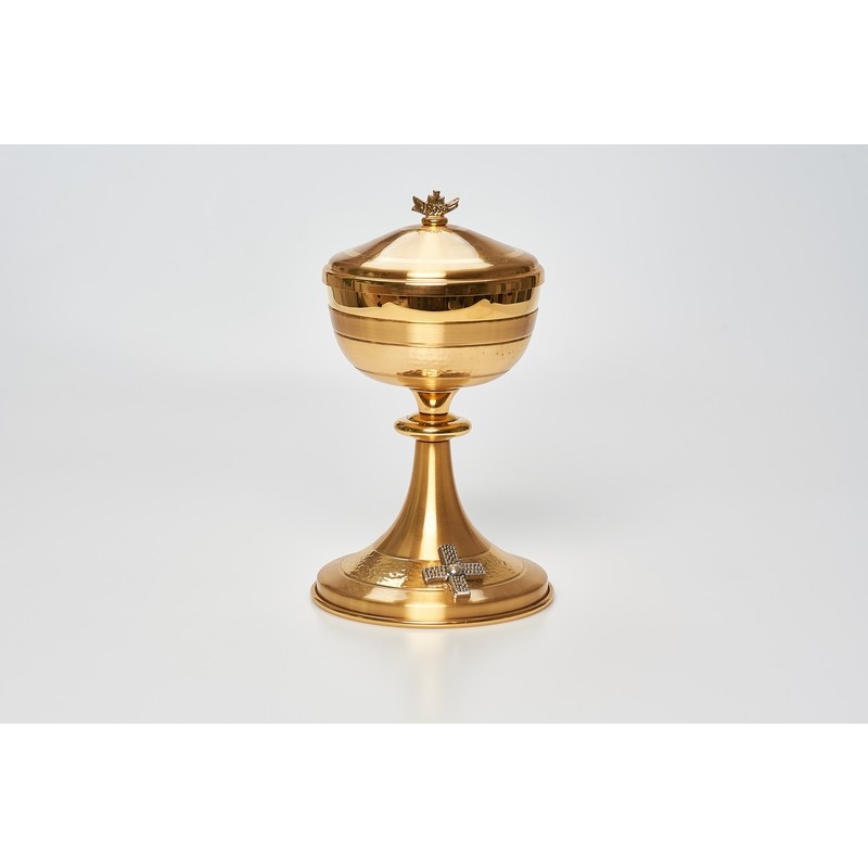 Pisside martellata oro cm. 23