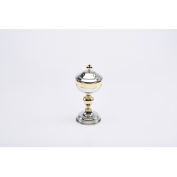 Pisside nikel lucido coppa dorata cm. 19