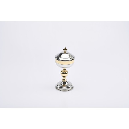 Pisside nikel lucido coppa dorata cm. 19