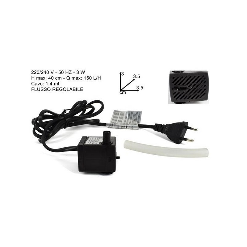 Pompa sommersa 3W flusso regolabile