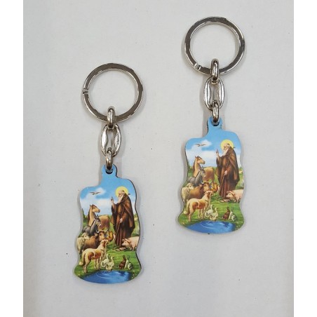 Portachiavi in legno sagomato S. Antonio abate