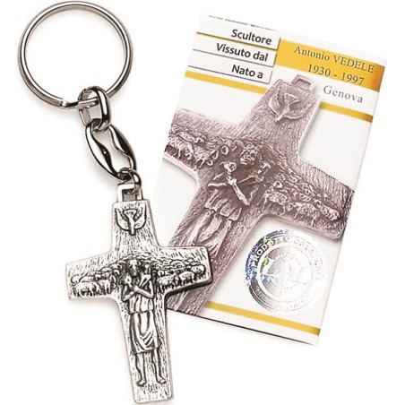 Portachiavi in metallo Buon Pastore