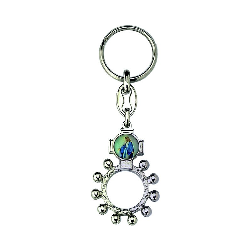 Portachiavi rosario basco metallo argentato