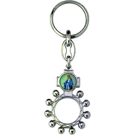 Portachiavi rosario basco metallo argentato