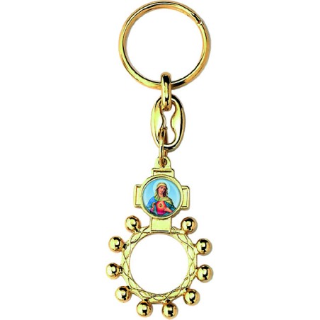 Portachiavi rosario basco metallo dorato