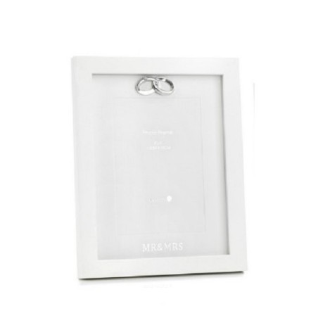 Portafoto in legno  con fedi nuziali