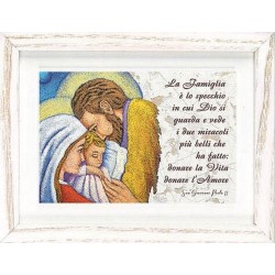 Quadro Sacra Famiglia con frase emozionale