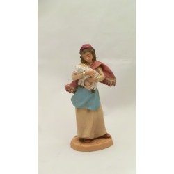 Ragazza con agnello in braccio cm 9,5