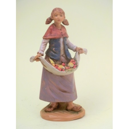 Ragazza con frutta cm 19