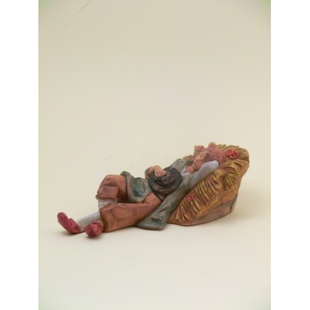 Ragazzo che dorme su paglia cm 19