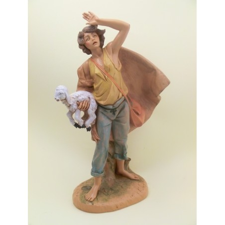 Ragazzo con agnello in braccio cm 30