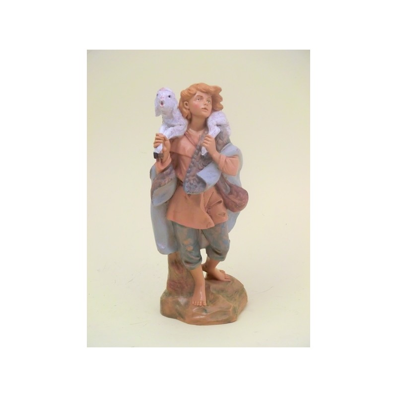 Ragazzo con agnello in spalla cm 19