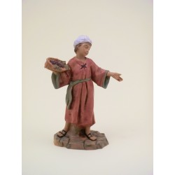 Ragazzo con cesto d'uva cm 12