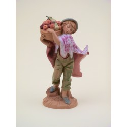 Ragazzo con cesto di frutta cm 12