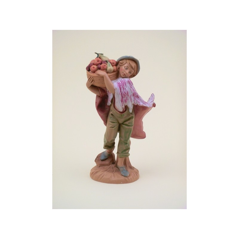 Ragazzo con cesto di frutta cm 12