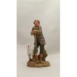 Ragazzo con pecora e bastone cm 19