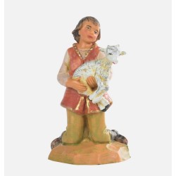 Ragazzo inginocchiato con capretto per cm 12