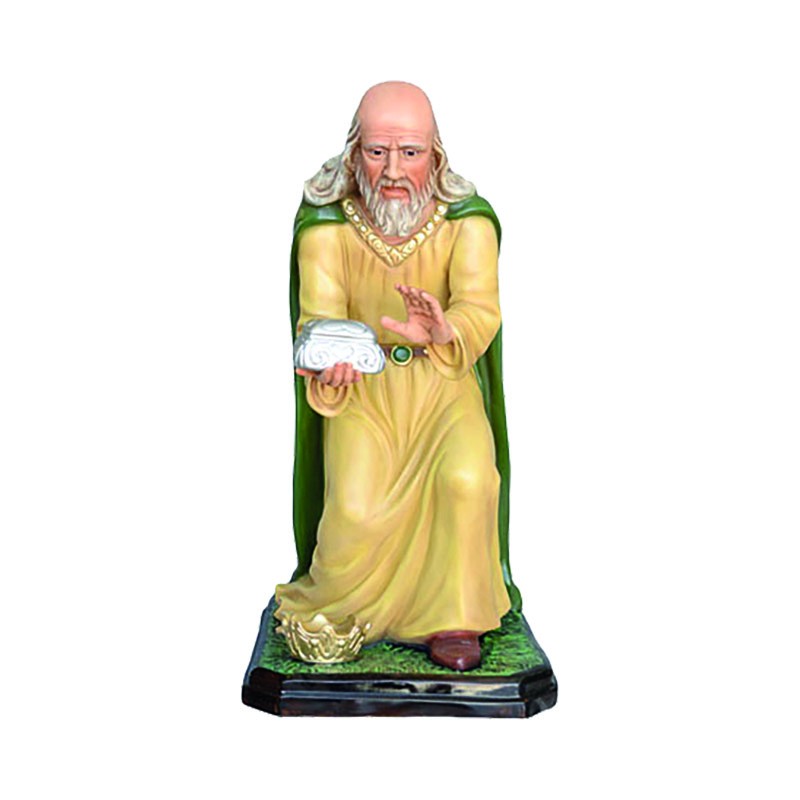 Re Magio Bianco in ginocchio - presepio cm. 100