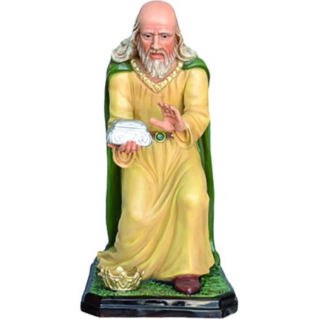 Re Magio Bianco in ginocchio - presepio cm. 100