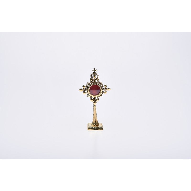 Reliquiario in bronzo dorato alt. cm. 19,5