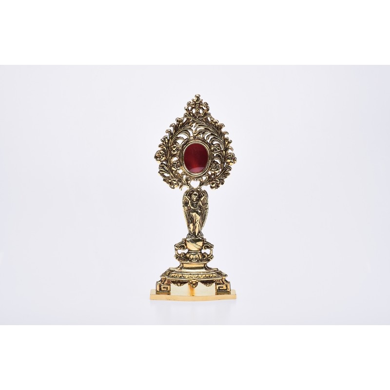 Reliquiario in bronzo dorato alt. cm. 32