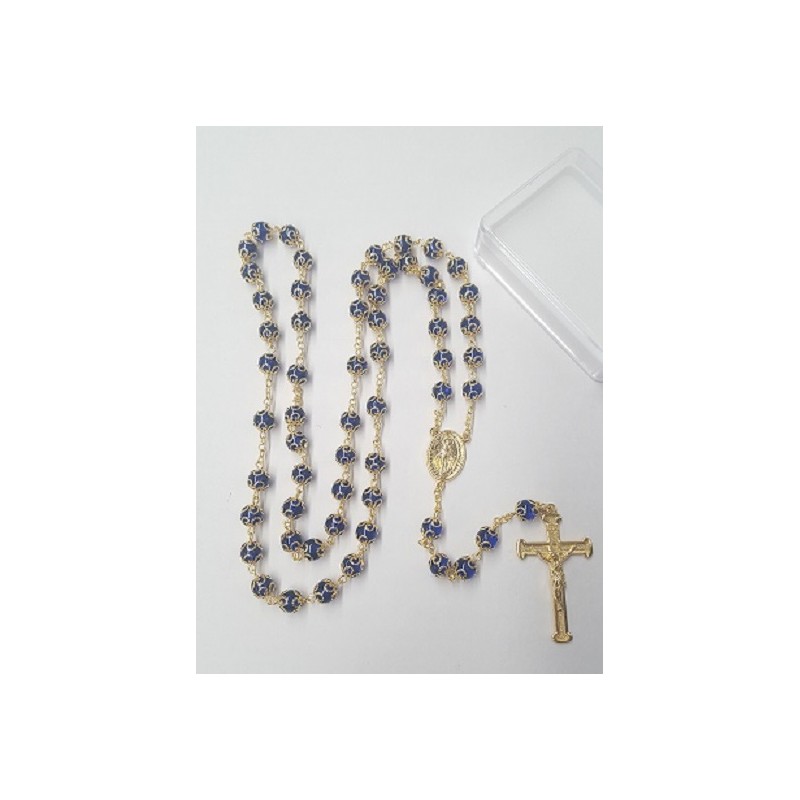 Rosario Crystal con coppiglia metallo dorato