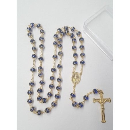 Rosario Crystal con coppiglia metallo dorato