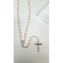 Rosario imitazione perla di fiume con cofanetto