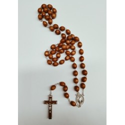 Rosario in legno grano ovale mm. 8,5x10