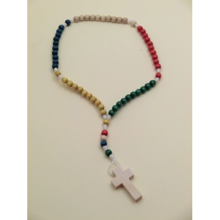 Rosario in legno grano tondo missionario