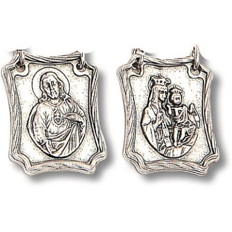 Scapolare Madonna del Carmelo in metallo