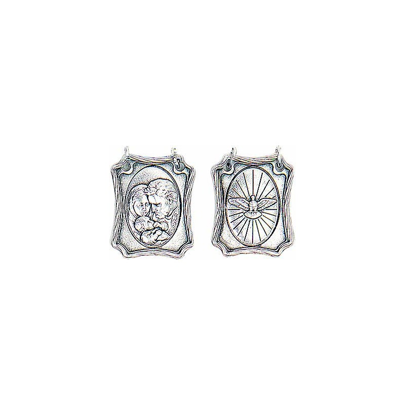 Scapolare Sacra Famiglia in metallo