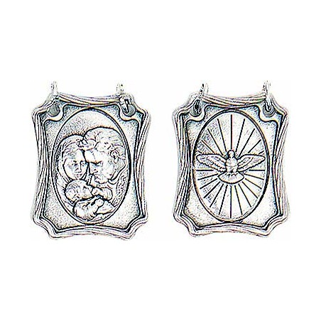 Scapolare Sacra Famiglia in metallo