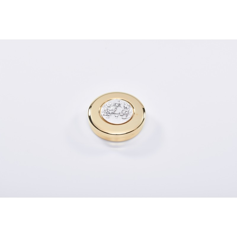 Scatola porta ostie placca argentata