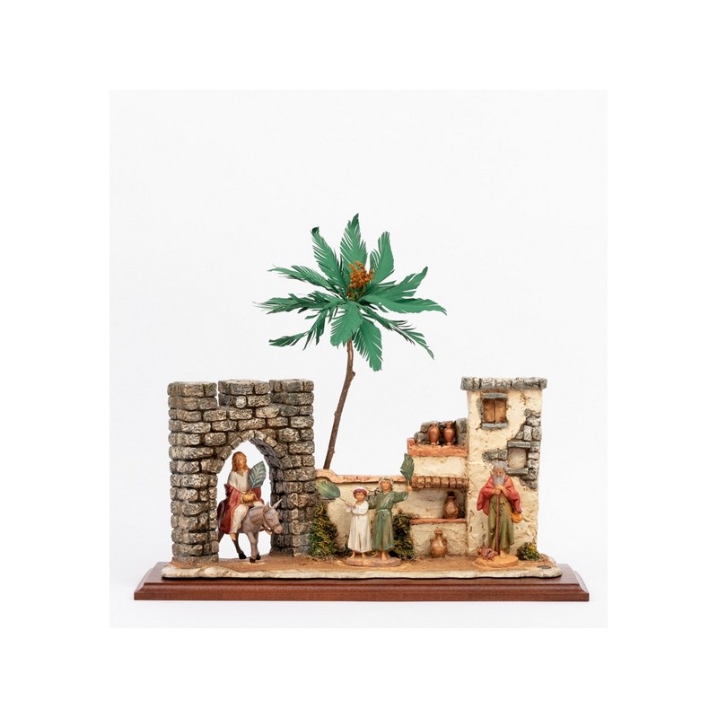 Scena domenica delle palme con personaggi cm. 12