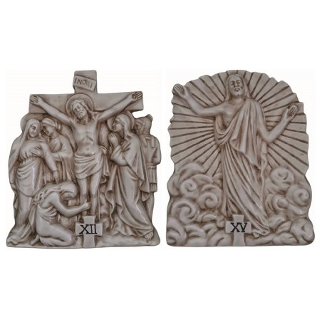 Serie 15 Via Crucis in ceramica cm. 25x30