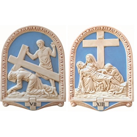 Serie 15 Via Crucis in ceramica cm. 36x50
